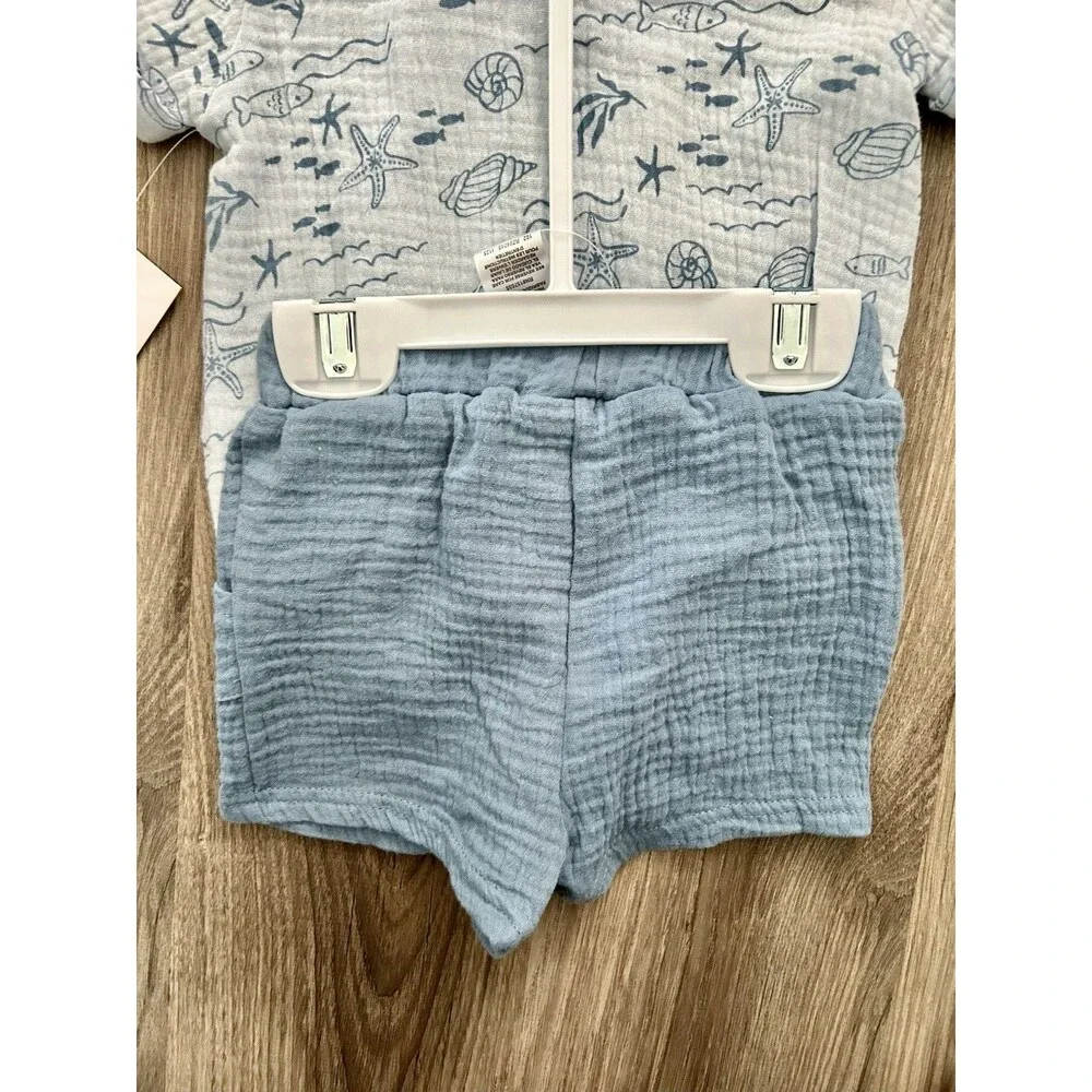 Rachel Zoe Baby Boy 6-9 Month 4 Pc Summer Set NWT Bodysuit Shorts Hat Sunglasses